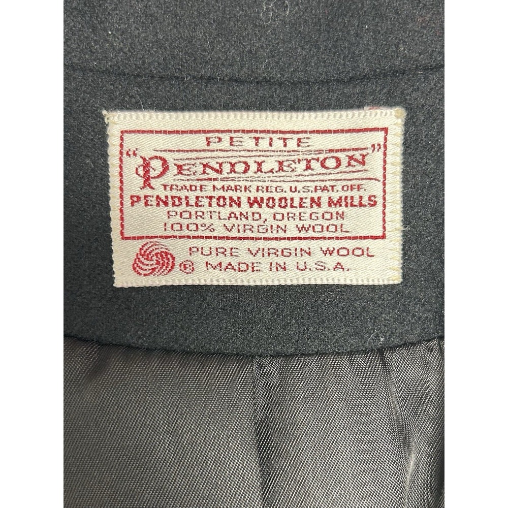 Vintage Pendleton Petite Blazer 100% Virgin Wool Black Womens 4P Made in USA - Picture 5 of 12